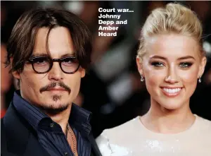  ?? Picture: GETTY ?? Court war... Johnny Depp and Amber Heard