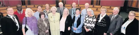  ??  ?? Foster carers from around Lancashire who have looked after children for many years have been honoured with a lunch at County Hall