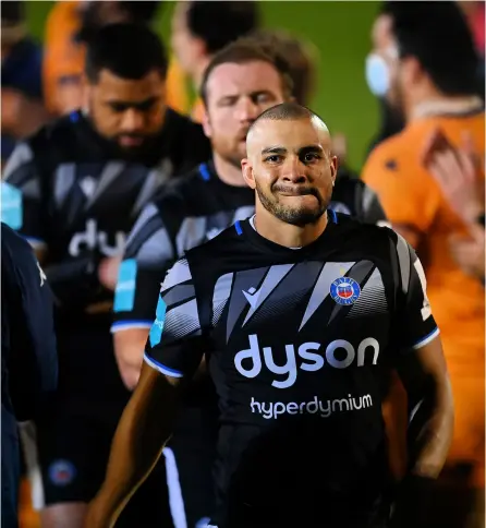  ?? PICTURE: Dan Mullan/getty Images ?? Bath’s Jonathan Joseph dejected after losing to Montpellie­r in the Challenge Cup semi-final