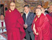  ?? PTI FILE ?? Tibetan spiritual leader Dalai Lama (left) before his departure from Tawang, Arunachal Pradesh on Tuesday last week.