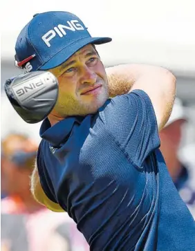  ?? THE ASSOCIATED PRESS ?? David Lingmerth, shown during the final round of the Travelers Championsh­ip on June 25, shot 3-over-par 73 Saturday to maintain his first-place standing in the Quicken Loans National tournament at TPC Potomac in Potomac, Md.