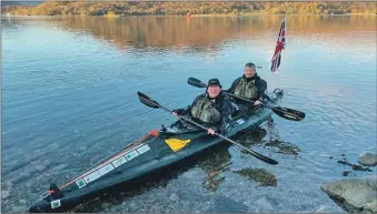  ?? ?? Mick Dawson and Steve Sparkes stopped off in Oban this week on their 650-mile kayak to mark the exact dates the Falklands War began and ended 40 years ago.