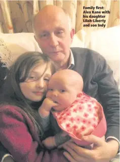  ??  ?? Family first: Alex Kane with his daughter Lilah-Liberty and son Indy