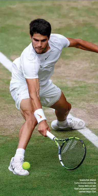  ?? ?? Spanischer Abend: Carlos Alcaraz stellte die Tennis-Welt auf den Kopf und gewann seinen zweiten Major-Titel