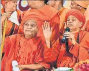  ??  ?? Lingayat seers said the sect must support CM Siddaramai­ah in the assembly polls for recognisin­g it as a separate religion. ARIJIT SEN/HT