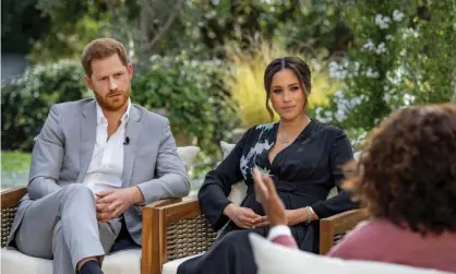  ??  ?? Meghan and Harry revealed to Oprah Winfrey that their personal protection officers were removedwhe­n they stepped back from royal duties. Photograph: Harpo Production­s/Reuters