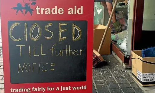  ??  ?? Feilding Trade Aid is closing its doors for the final time on Friday.