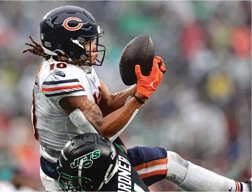  ?? ADAM HUNGER/AP ?? Wide receiver Chase Claypool had only 14 receptions for 140 yards in seven games with the Bears after coming over in a trade with the Steelers.