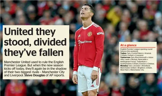  ?? GETTY IMAGES ?? Star player Cristiano Ronaldo reportedly wants to leave Manchester United for a team in the Champions League – United didn’t qualify – but there are currently no takers.