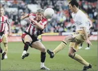  ??  ?? RELEGATED:
Jon Stead in action for Sheffield United, but the Blades dropped out of the Premier League 13 years ago today.