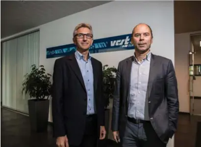  ?? FOTO SVEN DILLEN ?? Eddy Van Steyvoort en Eric Willekens: “Als VCST vandaag sterk groeit, is dat vooral te danken aan innovatie.”