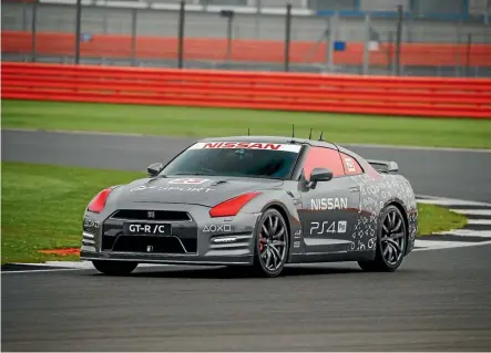  ??  ?? The Nissan GT-R/C is capable of 315kmh, with steering courtesy of a PS4 game controller.