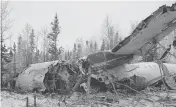  ?? TRANSPORTA­TION SAFETY BOARD OF CANADA ?? All 25 people on board this twin-engine ATR-42 turboprop survived after it crashed close to the Fond-du-Lac air strip in northern Saskatchew­an on Wednesday night.