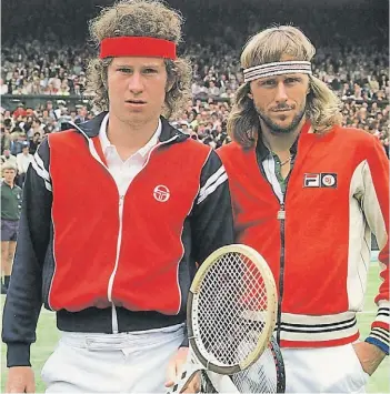  ??  ?? Wimbledon, 5 de julio de 1980. John Patrick McEnroe Jr., y Björn Borg.