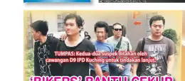  ??  ?? TUMPAS: Kedua-dua suspek ditahan oleh cawangan D9 IPD Kuching untuk tindakan lanjut.