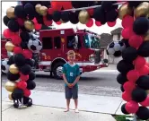  ?? COURTESY PHOTOGRAPH ?? When Lodi's Landon Trammell, 8, had his planned birthday celebratio­n at Boomers in Modesto canceled because of the coronaviru­s, his mother, Ashley, decided to throw him a drive-up birthday bash.