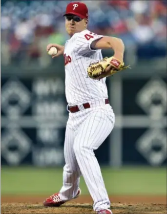  ?? DERIK HAMILTON — THE ASSOCIATED PRESS ?? Phillies starting pitcher Nick Pivetta throws Thursday at Citzens Bank Park. during the fourth inning against the Red Sox