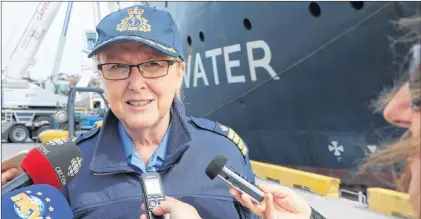  ?? GLEN WHIFFEN/THE TELEGRAM ?? Anne Miller, regional director of incident management for the Canadian Coast Guard, Atlantic Region, was the incident commander during the Manolis L oil removal operation near Change Islands in Notre Dame Bay. Miller said the operation was a success.