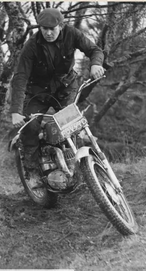  ??  ?? Riding just for fun on the 250cc Bultaco in 1971