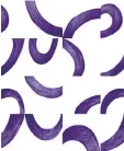  ?? BRETT BELDOCK/ BRETT DESIGN ?? This playful wallpaper pattern uses violet brush strokes on a white background.