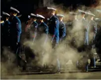  ?? ASSOCIATED PRESS PHOTOS ?? U.S. Navy sailors march in the New York Veterans Day parade.