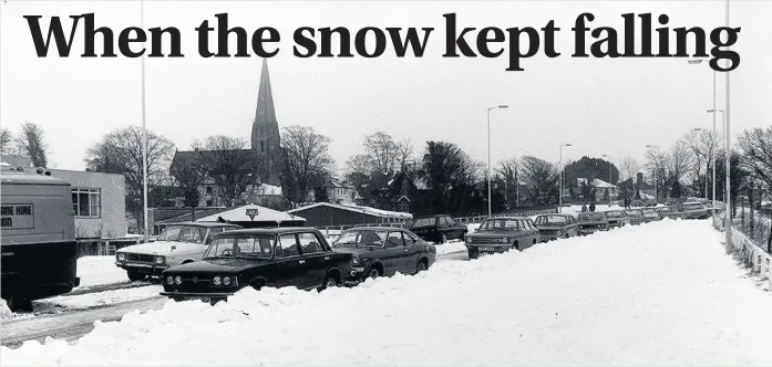  ?? COLIN PROSSER ?? On January 7, 1982, it started snowing and didn’t stop for the next 36 hours. This picture shows cars abandoned on the Bridgend bypass