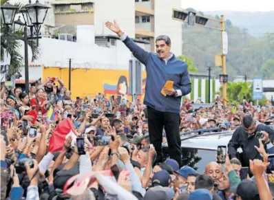  ?? EFE ?? Nicolás Maduro, el lunes en Los Teques (Venezuela).