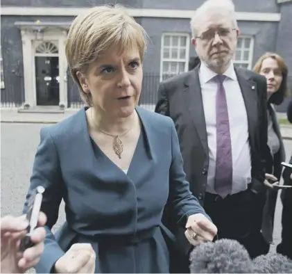  ??  ?? 0 Nicola Sturgeon held Brexit talks in London this week, but faces hard questions here in Scotland