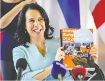  ?? JOHN MAHONEY FILES ?? The opposition charges that Mayor Valérie Plante's administra­tion has lost control of spending, hiring more than 1,300 employees since it came into power and adding to the overall debt level.