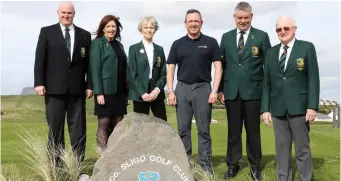  ??  ?? David O’Donovan, General Manager, County Sligo, GC, Michelle McGarraghy, Lady Captain, Irene O’Donovan, Lady President, Conor McCormick, Head Profession­al and Store Manager, Joe Keyes, Captain, County Sligo, and Michael Kennedy, President.