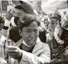  ?? Associated Press ?? A man yells at riot police about recent arrests made in Mandalay, Myanmar.