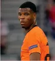  ??  ?? Esterno Denzel Dumfries, 25, terzino destro del Psv Eindhoven