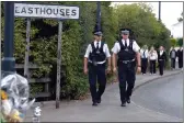  ??  ?? „ Police patrol Newbattle School, near site of murder.