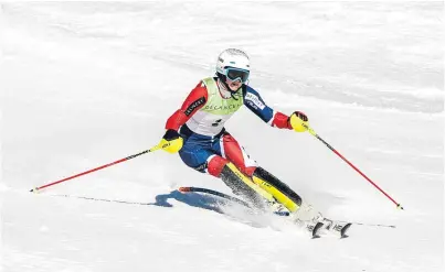  ?? Picture: Vanessa Fry. ?? Charlie Guest competes in the giant slalom today.