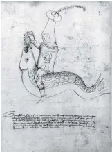  ??  ?? A drawing from Taccola’s De ingeneis, circa 1433. For more on Taccola, see Jessica Riskin’s essay on pages 32–34 of this issue.