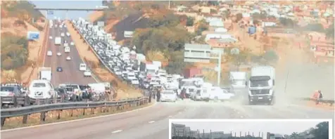  ??  ?? YESTERDAY metro police confirmed that the M4 south was blocked off, and that trucks had been left abandoned on the M25 and N2, blocking the roads and bringing traffic to a standstill.