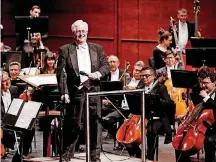  ?? [OKLAHOMAN ARCHIVES PHOTO] ?? Joel Levine conducts the Oklahoma City Philharmon­ic earlier this year in Oklahoma City.