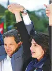  ?? AP ?? Workers’ Party presidenti­al candidate Fernando Haddad (left) during a rally outside federal police headquarte­rs where former president Lula da Silva is held in Curitiba.