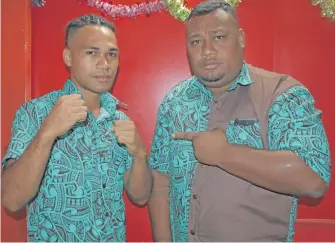  ?? Photo: Shratika Naidu ?? From left: Rakuro Daunivavan­a with the Buca Bay Boxing Club trainer Dr Manoa Raika in Labasa on June 28, 2018.