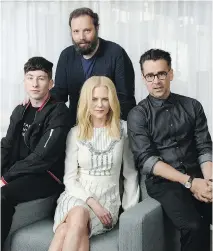  ?? CHRIS PIZZELLO/ THE ASSOCIATED PRESS ?? Writer-director Yorgos Lanthimos, back centre, wanted actors Barry Keoghan, left, Nicole Kidman and Colin Farrell to stop trying while filming The Killing of a Sacred Deer.