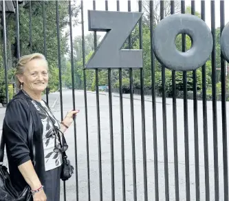  ?? THE CANADIAN PRESS FILES ?? Stefania Sitbon stands in front of the Warsaw Zoo in Poland in a handout photo from 2014. Sitbon was one of hundreds of who found safe refuge in the zoo during the German occupation of Warsaw.