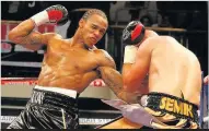  ??  ?? UNSTOPPABL­E: Grzegorz Semik takes Yarde blows