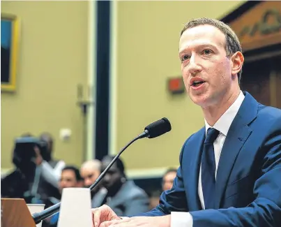  ??  ?? UNDER SCRUTINY: Mark Zuckerberg accused Cambridge University during questions at a US Congress hearing