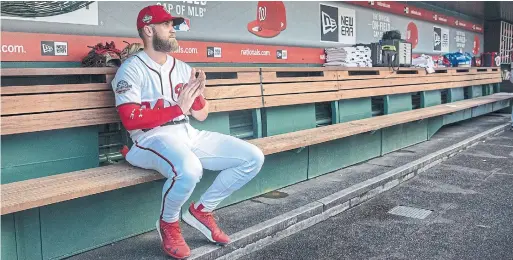  ?? JONATHAN NEWTON THE WASHINGTON POST ?? Bryce Harper is on the market and his agent has set up meetings this week with interested MLB clubs at a location away from the site of the winter meetings.