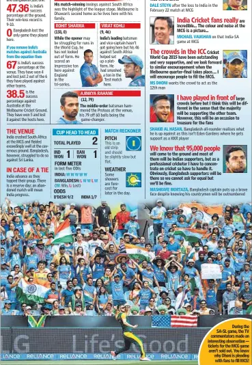  ??  ?? The South African players were given a tough time by the overwhelmi­ngly Indian crowd during the league game late last month. India skipper MS Dhoni is again banking on the vociferous India fans. AFP / AP PHOTOS