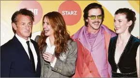  ?? Evan Agostini / Associated Press ?? From left, actors Sean Penn, Julia Roberts, Dan Stevens and Betty Gilpin at the premiere for “Gaslit” at The Metropolit­an Museum of Art.