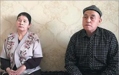  ?? MAO WEIHUA / CHINA DAILY ?? Azez Niyaz, 63, and his wife, Mareyem Kazit, say they are upset that their daughter, Mayirem Azez, who moved abroad, claims they are missing.