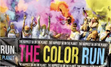  ??  ?? THE Color Run taking place at Sea Point Promenade this year, aims to create an experience that’s more about the memories you make.