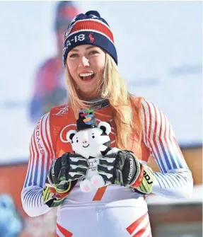  ?? MICHAEL MADRID/USA TODAY SPORTS ?? Shiffrin says of her social media blackout, “If I can’t see it then I don’t know what people are saying ... and I can just ski for myself.”