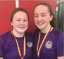  ??  ?? Kate Gargan Rossiter and Hannah Lacey from Wexford, who took bronze in the Rope Throw.